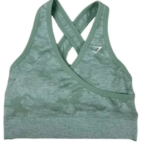 Gymshark Camo Green Athletic Bra Top  size S - Picture 1 of 2
